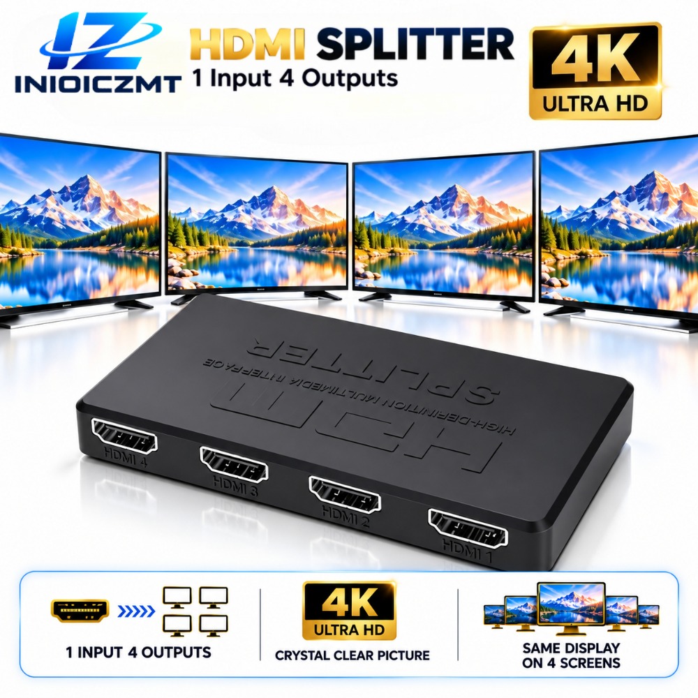 Hdmi Cable - 1 вход, 2/4 выхода, 4K, 2K,