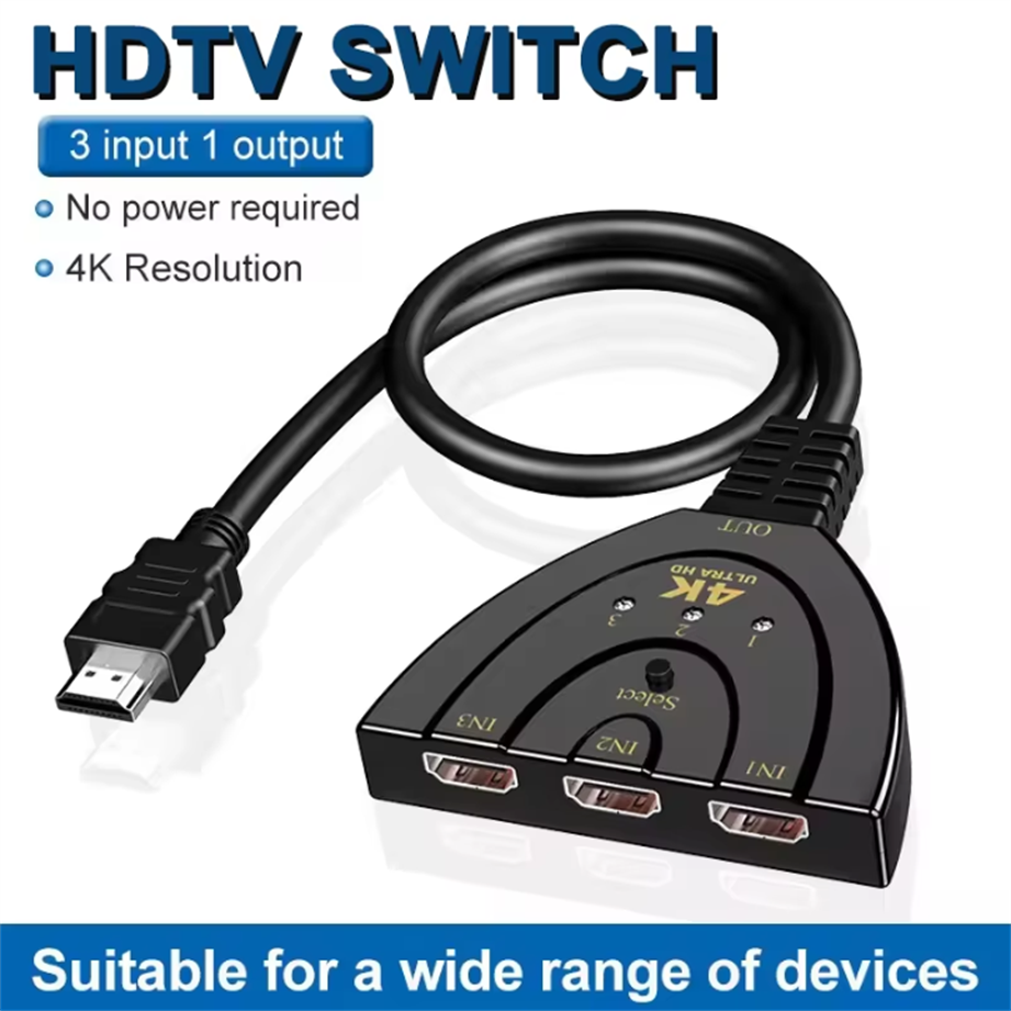 Разветвитель 4K HDTV 3 в 1 вых – обзор и цена Hdmi Cable