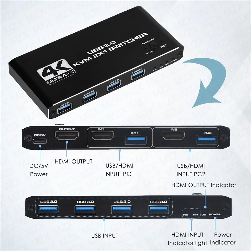 KVM-переключатель 4K 60 Гц, US – обзор и цена Hdmi Cable