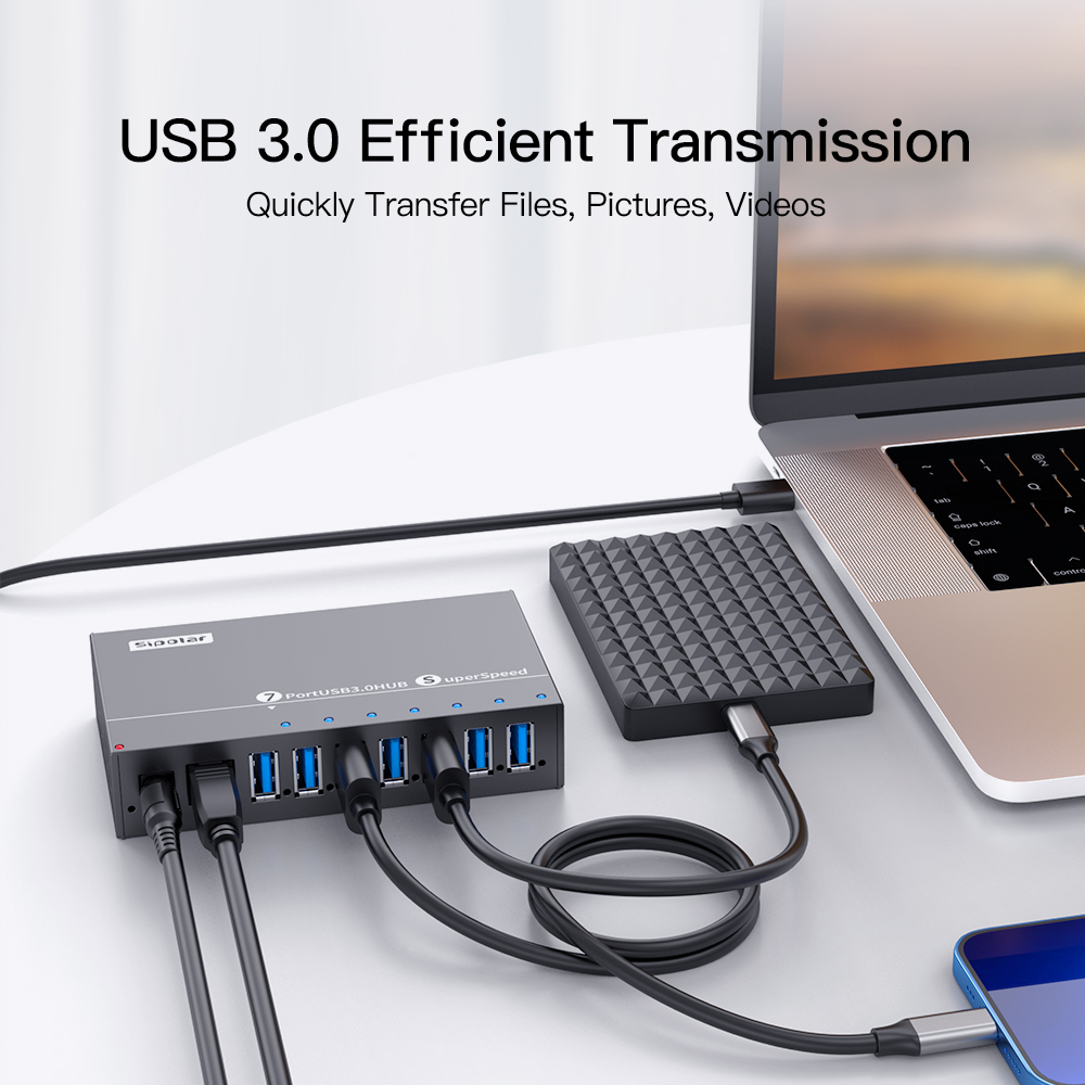 USB-хаб Sipolar A-173 на 7 пор – обзор и цена Usb Hub